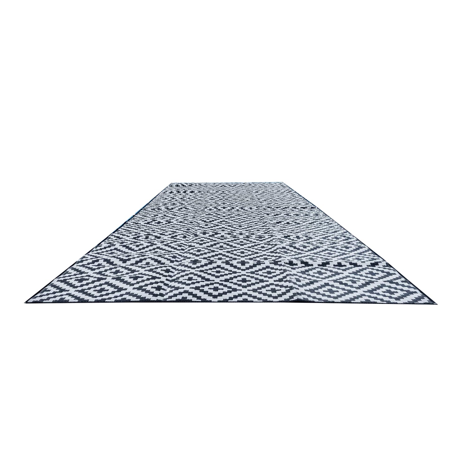 Outdoor Rug/Camping Mat - Large Diamond Black and Grey