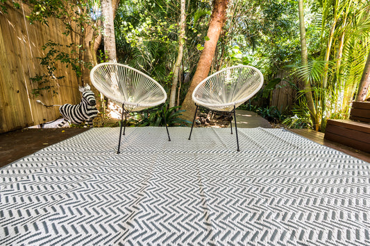 Outdoor Rug - Herringbone Cool Grey