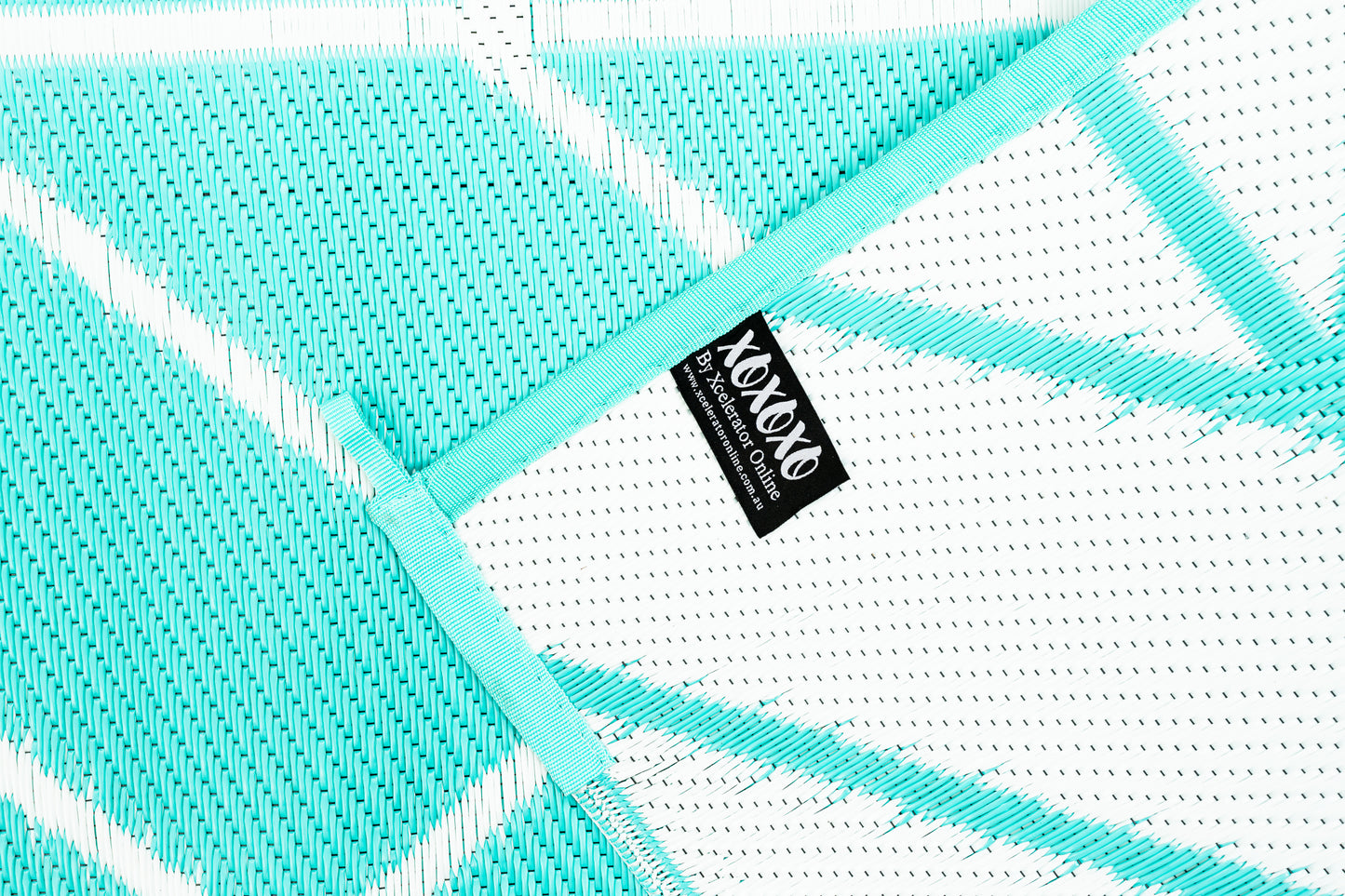 Outdoor Rug - Glamorous Aqua and White