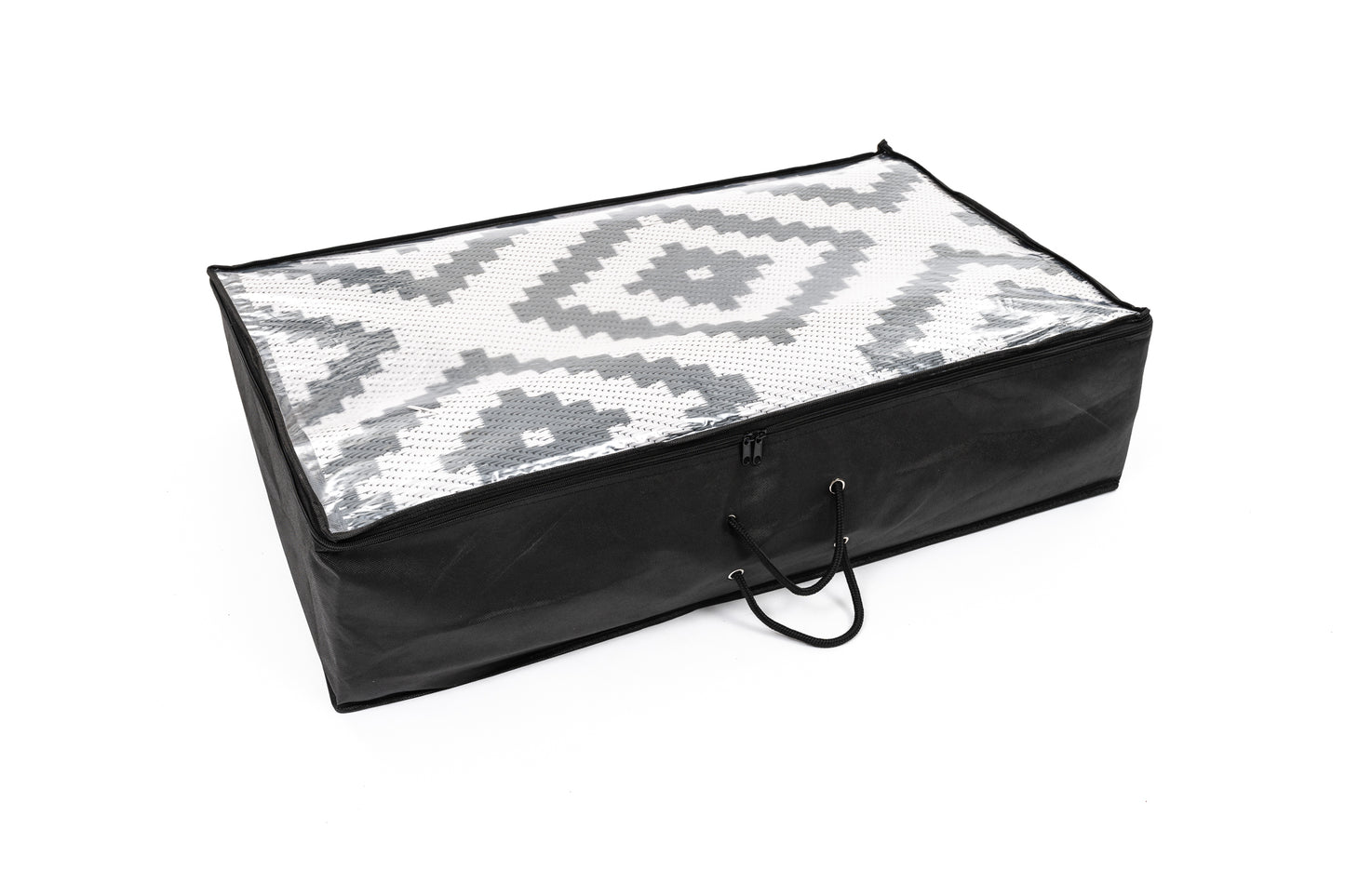 Outdoor Rug/Camping Mat - Large Diamond Black and Grey