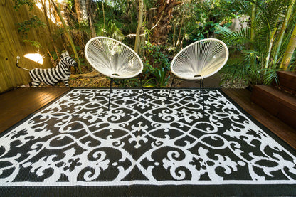 Gatsby  and white outdoor rug waterproof reversible camping mat