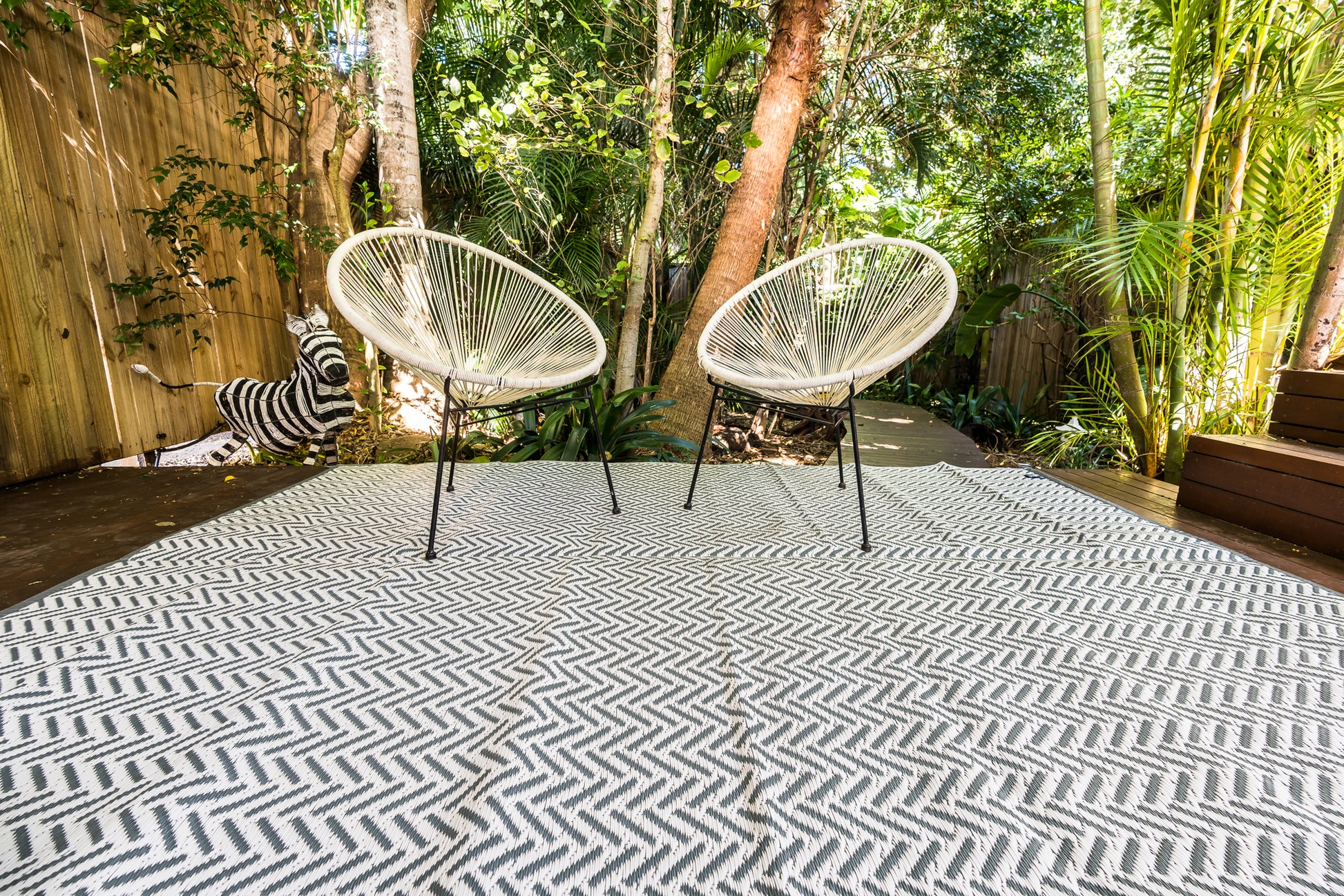 Herringbone cool grey outdoor rug waterproof reversible camping mat