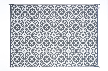 Lisboa Grey outdoor rug used for camping caravan patio outdoor setup