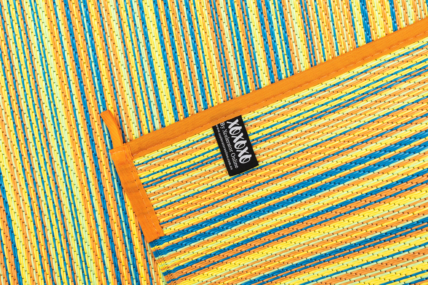 mexicali yellow outdoor rug woven polypropylene texture close up