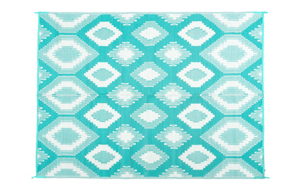 positano aqua and white outdoor rug waterproof reversible camping mat