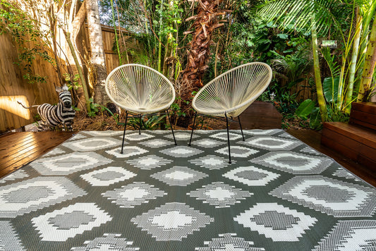positano grey and white outdoor rug waterproof reversible camping mat