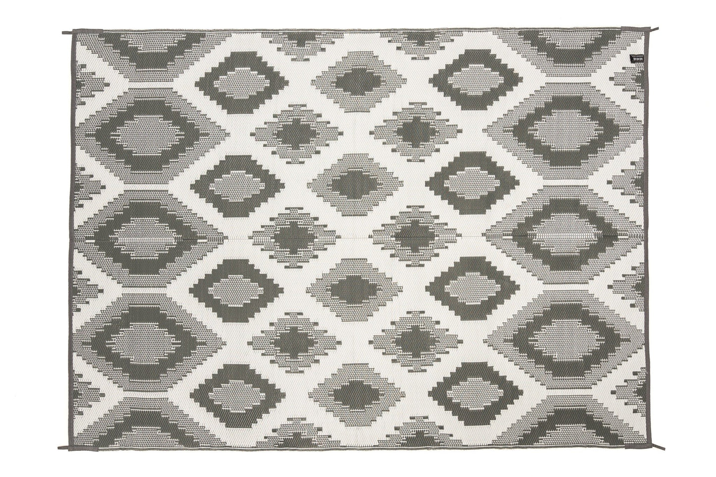 positano outdoor rug grey and white geometric pattern detail