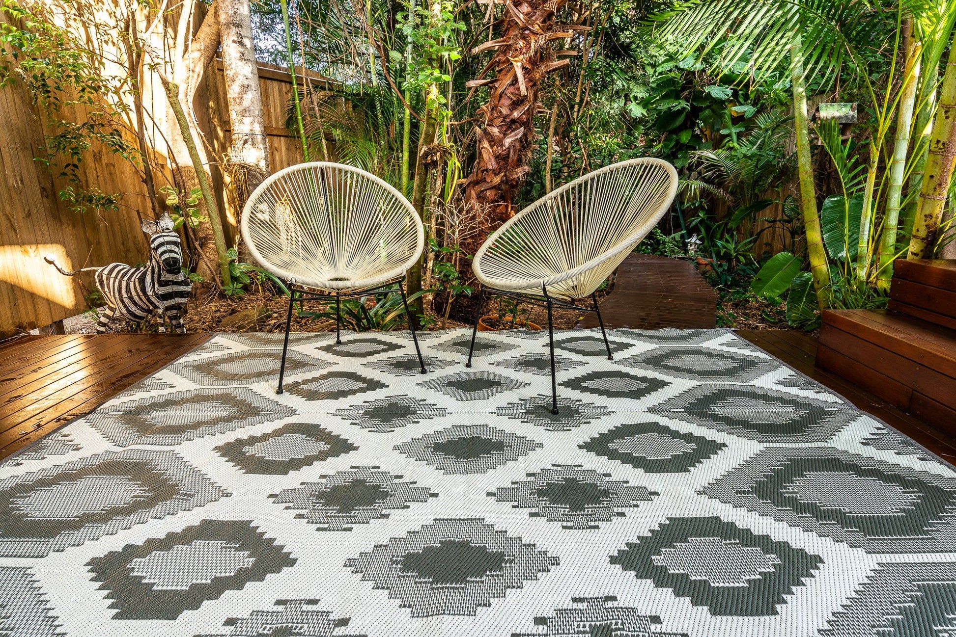 positano grey outdoor rug used for camping caravan patio outdoor setup