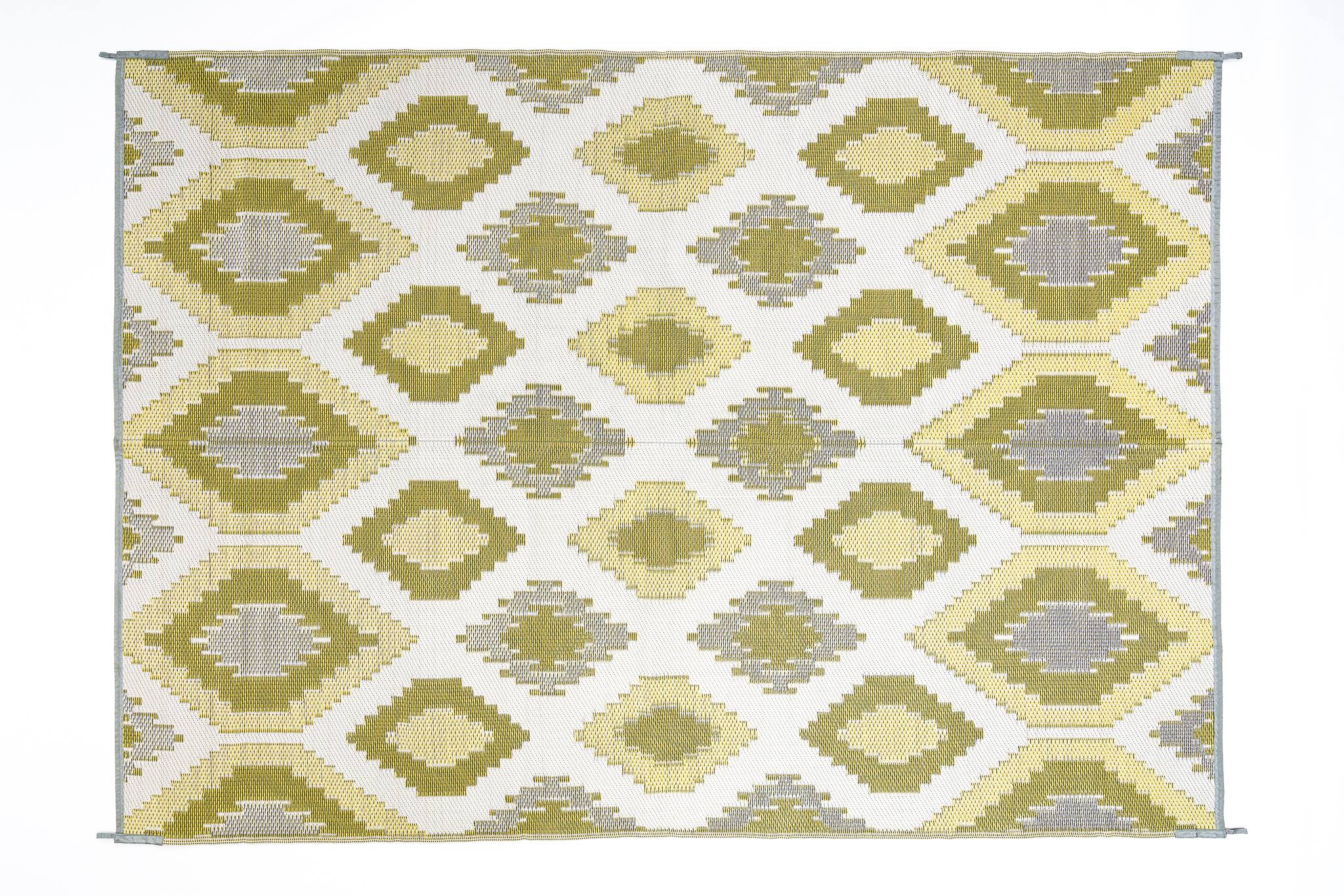 Positano Yellow Grey Outdoor Rug – Camping Mat | Xcelerator Online