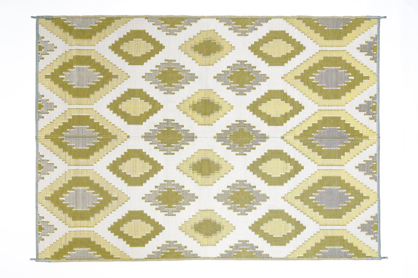 positano yellow white grey  outdoor rug woven polypropylene texture close up