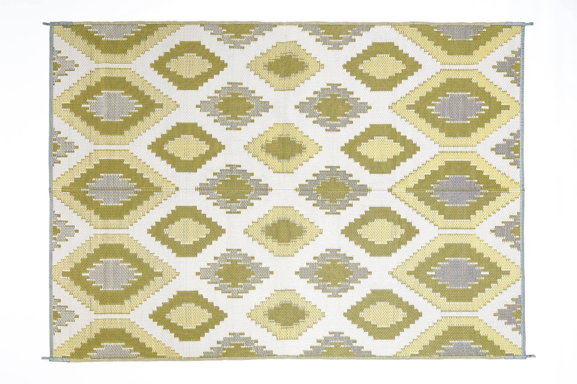 positano yellow white grey  outdoor rug woven polypropylene texture close up