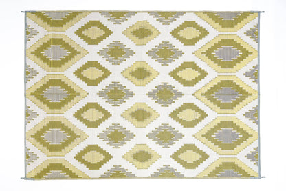 positano yellow white grey  outdoor rug woven polypropylene texture close up