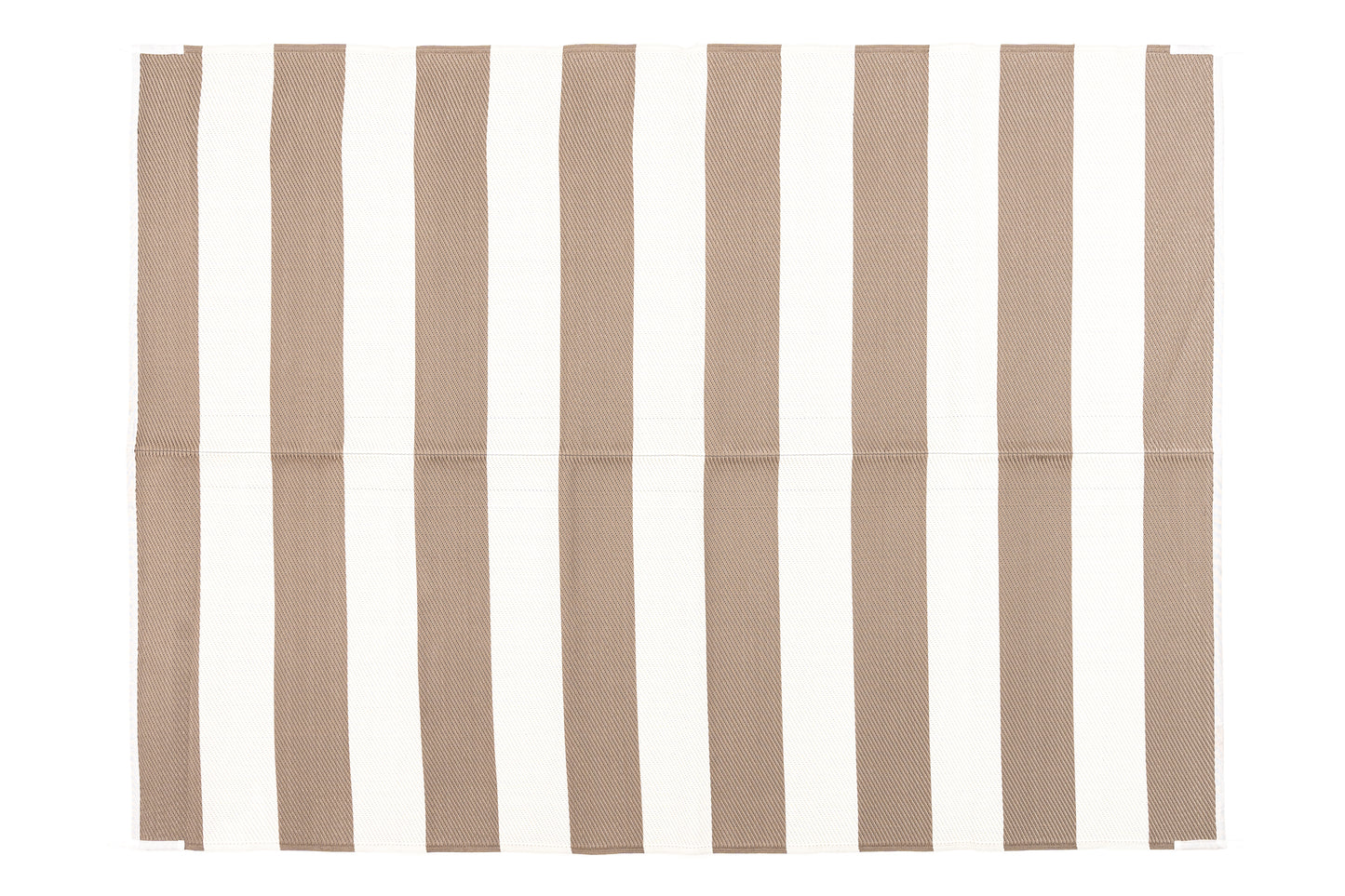 beige and white outdoor rug striped