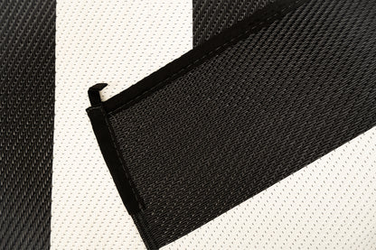 striped  outdoor rug folded compact for travel camping mat